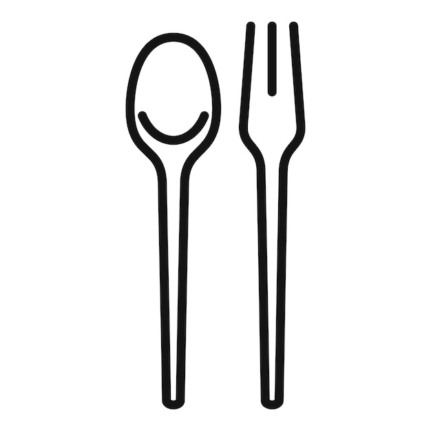 Biodegradable plastic food tools icon outline vector Water ecology Eco recycle