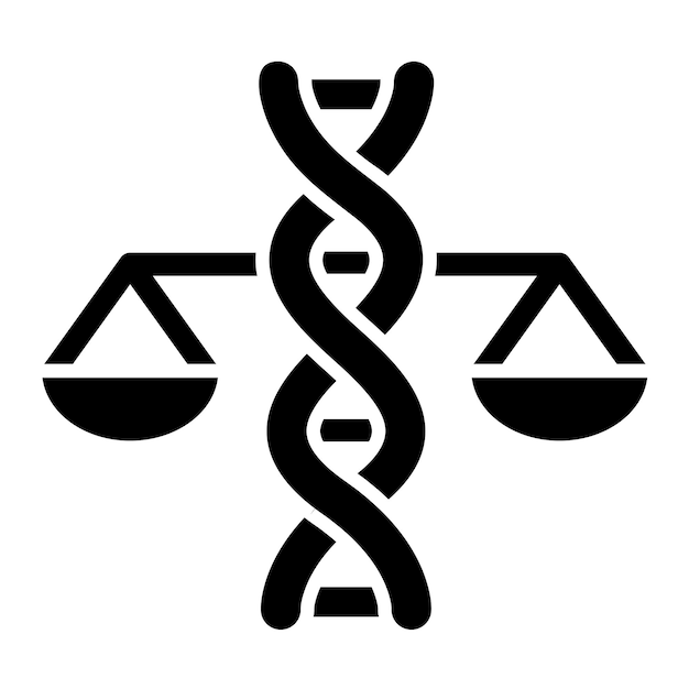 Bioethics Glyph Solid Black Illustration