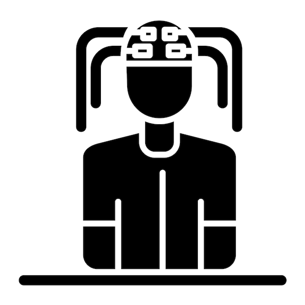 Biofeedback Glyph Solid Black Illustration