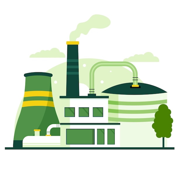 Concetto di design dell'illustrazione dell'energia del biogas