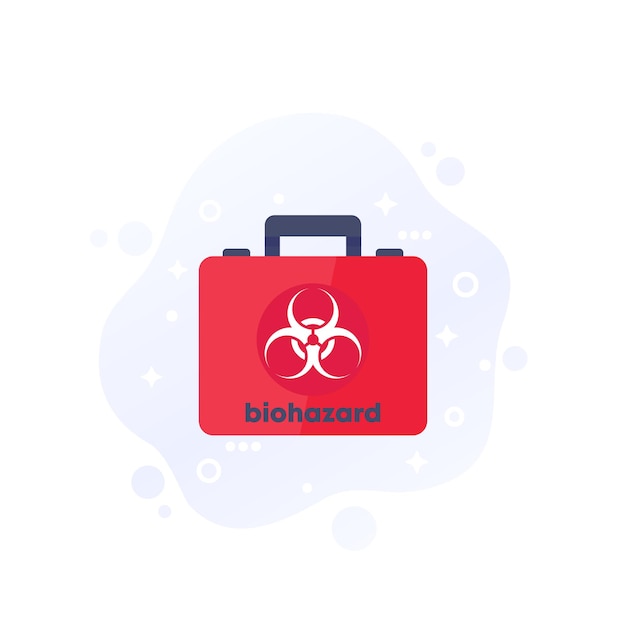 Vector biohazard box icon, flat vector