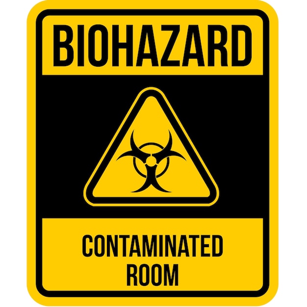 Vector biohazard, contaminated room, sign vector