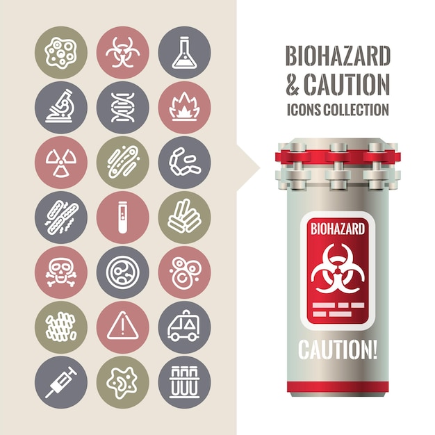 Biohazard en voorzichtigheid pictogrammen collectie