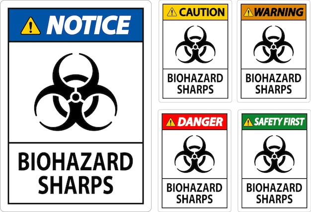 Premium Vector | Biohazard Label Biohazard Sharps