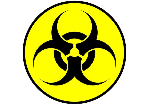 biohazard symbool label geel geïsoleerd