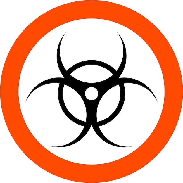 Biohazard Warning Symbol Icon in Flat Style Vector Illustration