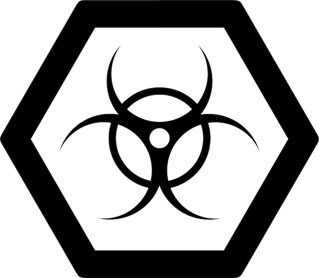 Biohazard Warning Symbol Icon in Flat Style Vector Illustration