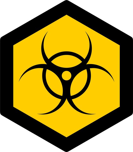 Biohazard Warning Symbol Icon in Flat Style Vector Illustration