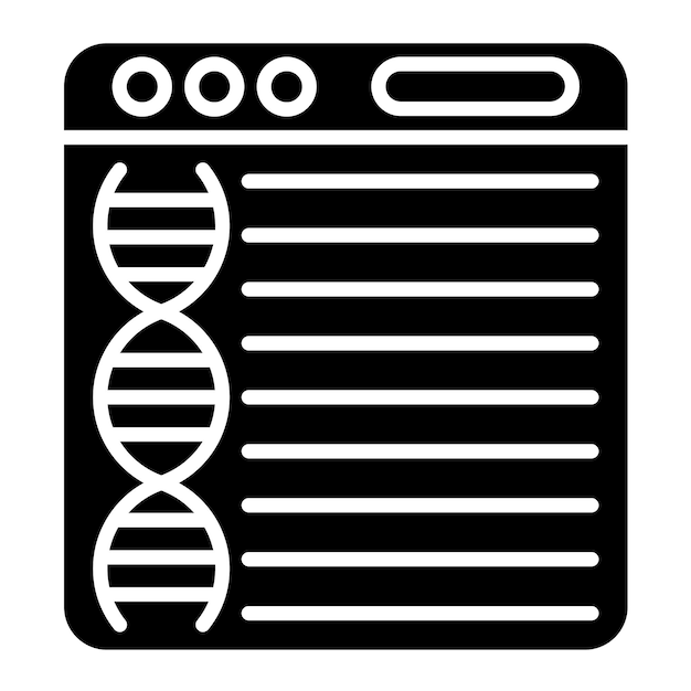 Bioinformatica Glyph Solid Zwarte illustratie