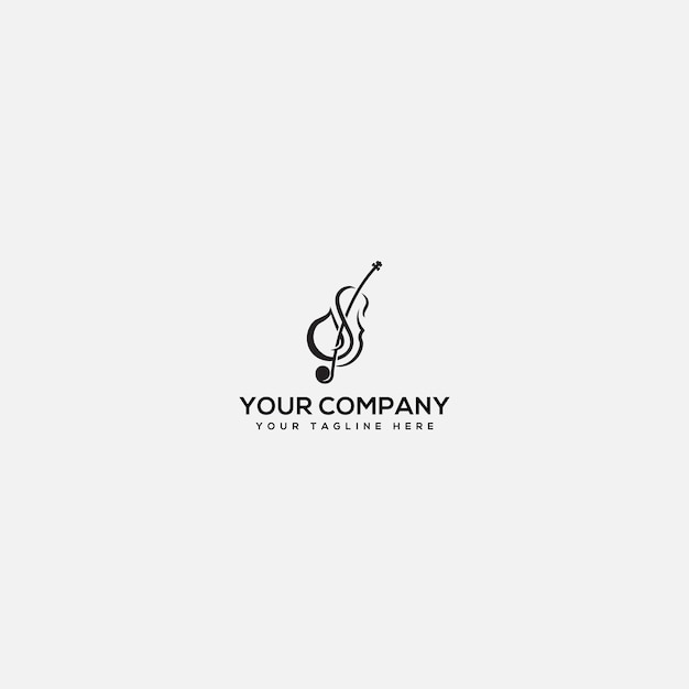 Biola instrument logo jazz logo viool logo ontwerp letter S en viool