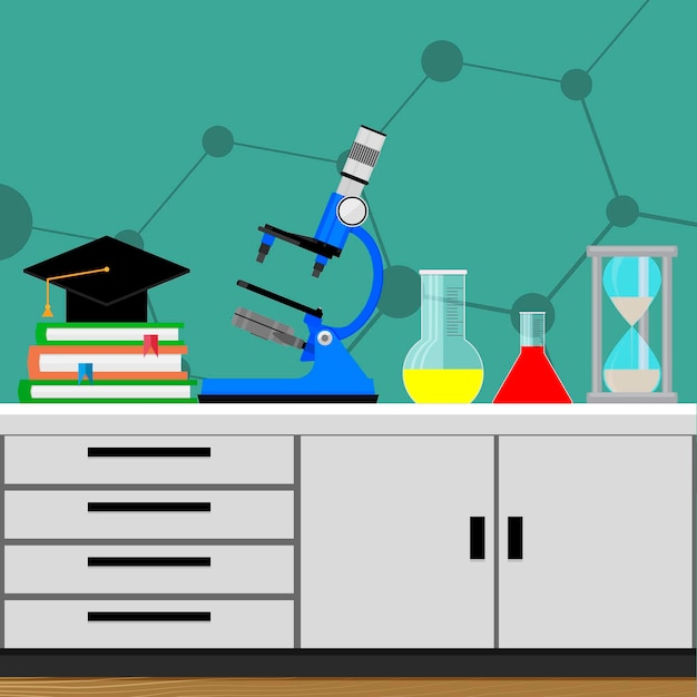 Vector biological science experiment