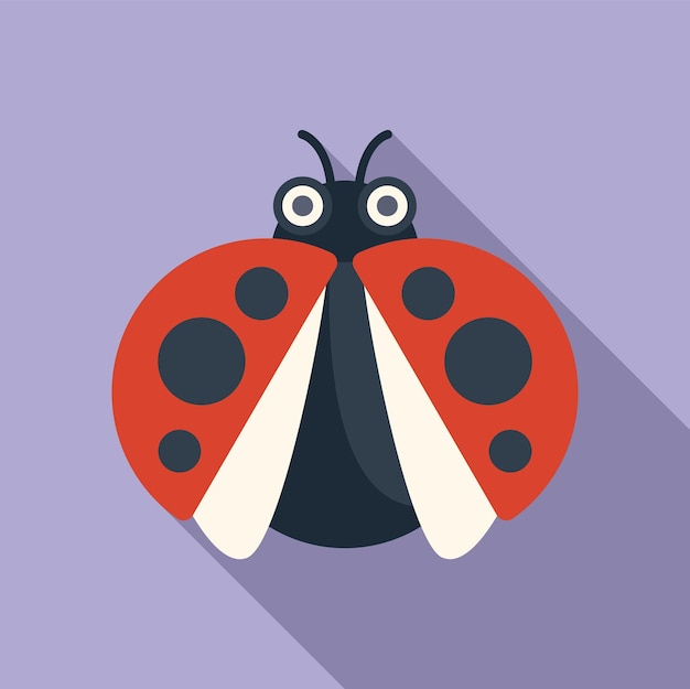 Biologie ladybug icoon platte vector Grappig wezen met grote ogen