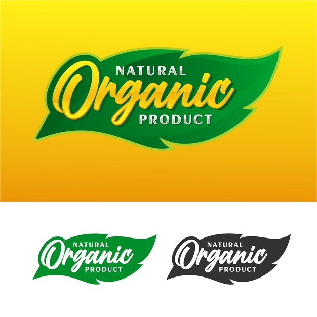 Biologisch natuurlijk product badge label ontwerp logo