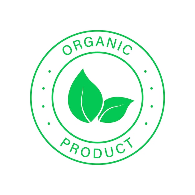 Biologisch voedsellabel Bio gezond Eco Food Line Sign 100 procent biologisch groen pictogram natuurlijk product