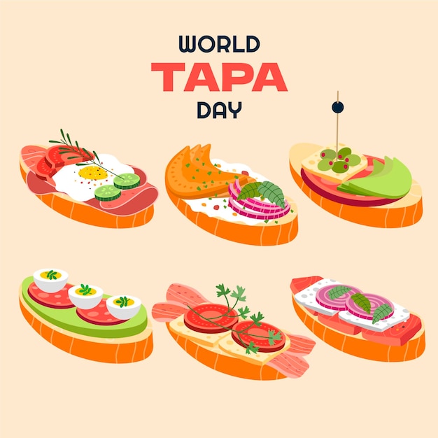 Biologische platte dia mundial de la tapa illustratie