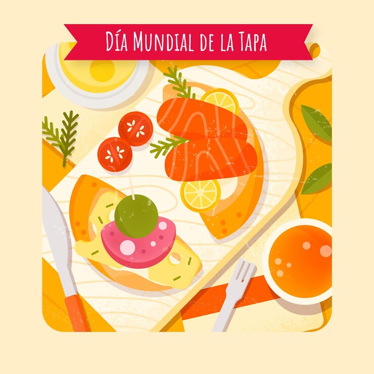 Biologische platte dia mundial de la tapa illustratie