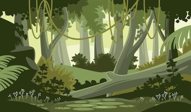 Biologische platte jungle achtergrond