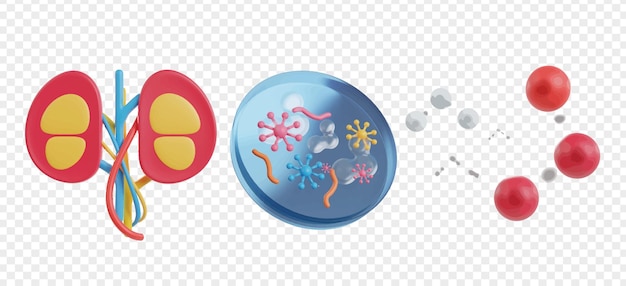 Vector biology 3d icons clipart