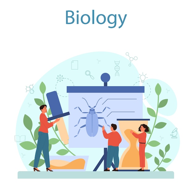 Vettore concetto di soggetto della scuola di biologia