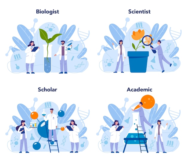 ベクトル 生物学科学の概念セット