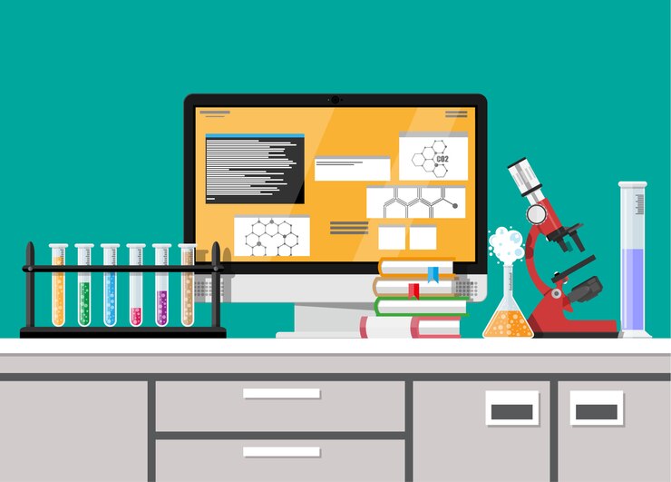 Vector biology science education equipment