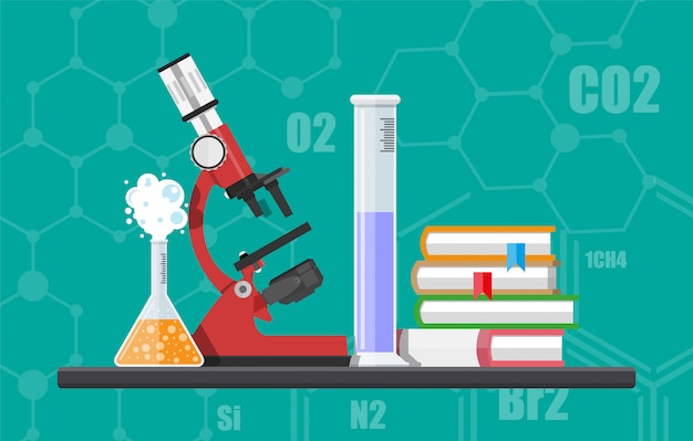 Vector biology science education equipment