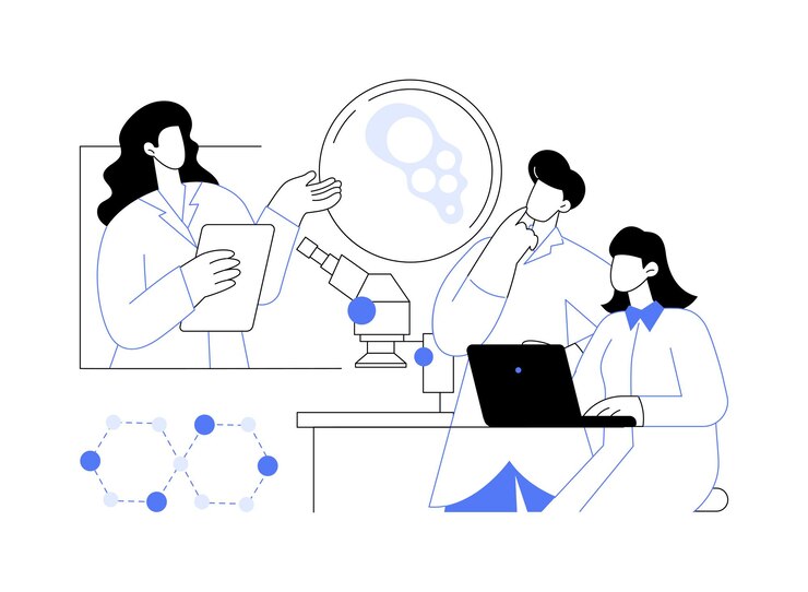 Vector biomedische techniek geïsoleerde cartoon vector illustraties