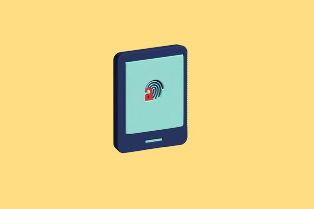 Biometric authentication isometric icon 3d vector icon vector colorful illustration