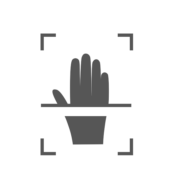 Biometric authorization line icon