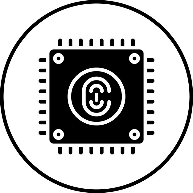バイオメトリック CPU アイコンベクトル画像 バイオ メトリックに使用できます