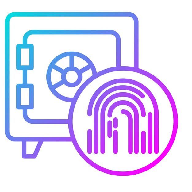 Biometric safety box vector icon can be used for biometrics iconset