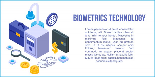 Биометрия технологии концепция баннера