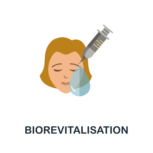 Biorevitalization 평면 아이콘 성형 수술 컬렉션에서 컬러 기호 웹 디자인 인포 그래픽 등을 위한 Creative Biorevitalization 아이콘 그림