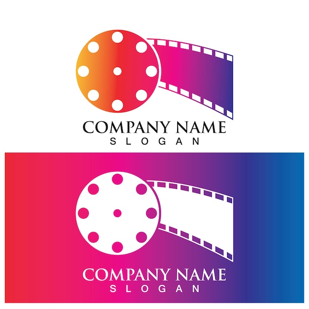 Bioscoop strip film pictogram vector illustratie sjabloonontwerp