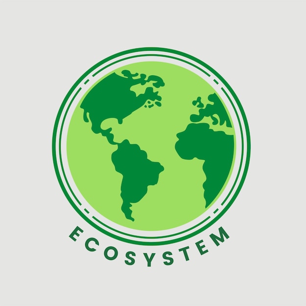 Biosphere division with labeled ecosystem explanation scheme outline