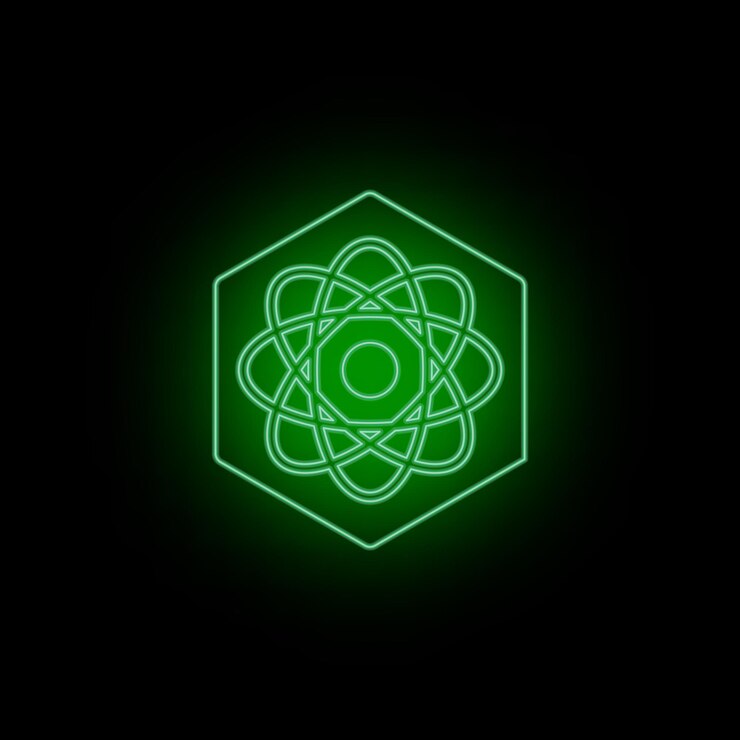 Vector biotechnology icon atom neon biotechnology and science chemical laboratory can be use infographic and presendation vector icon on white background