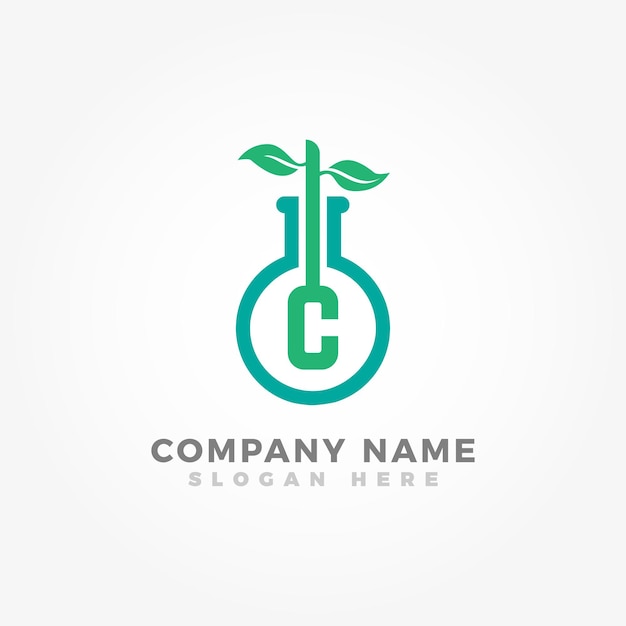 Biotechnology logo template blended with initial letter C
