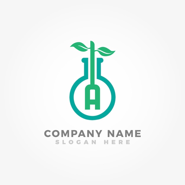 Biotechnology logo template blended with initial letter A