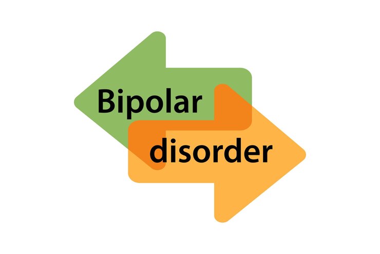 Vector bipolar disorder, mental disorder flat design.  arrows with an inscription.