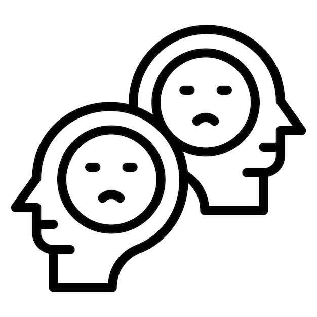 Биполярная векторная икона эмоций иллюстрация иконки психического здоровья