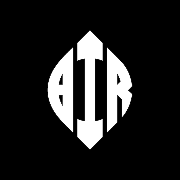 BIR круг буква дизайн логотипа с кругом и эллипсовой формой BIR эллипсовые буквы с типографическим стилем Три инициалы образуют круг логотипа BIR круг эмблема абстрактная монограмма буква марка вектор
