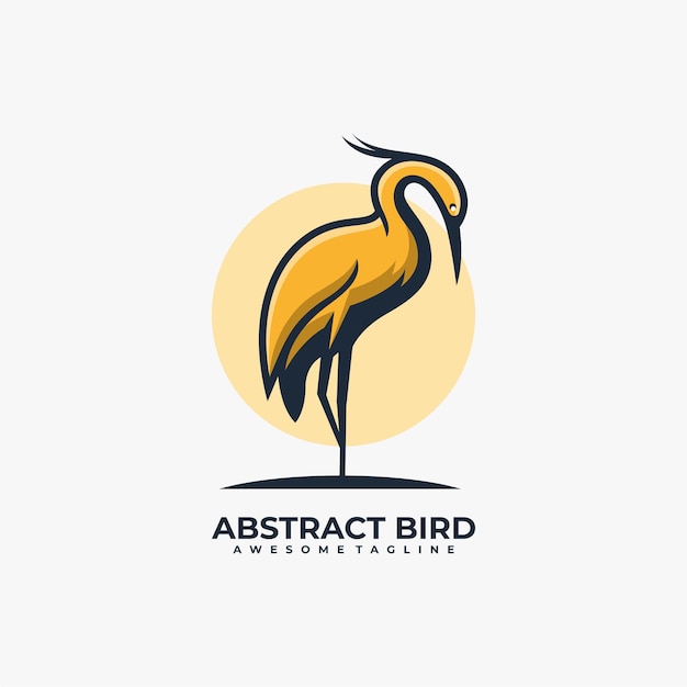 Bird abstract logo design vector flat color