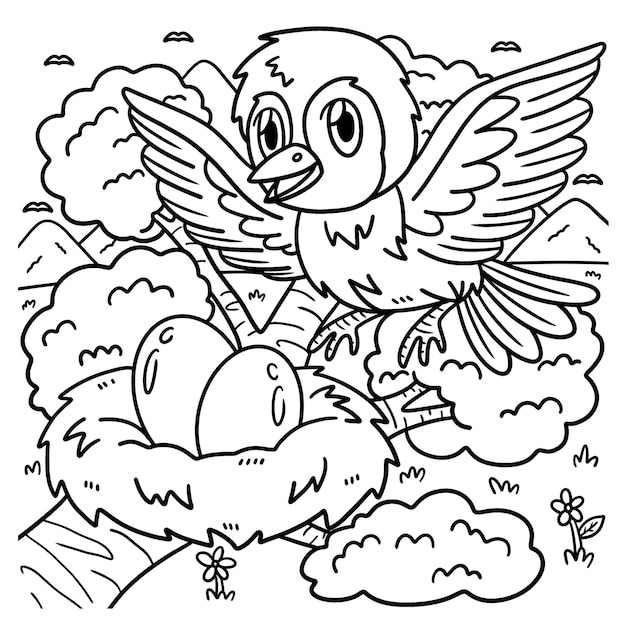 Bird Animal Coloring Page for Kids