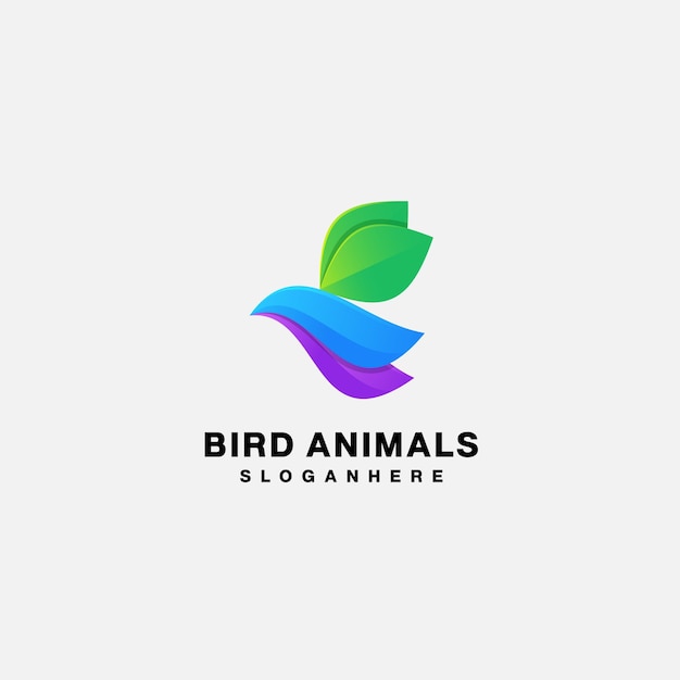 Bird animal design gradient colorful icon