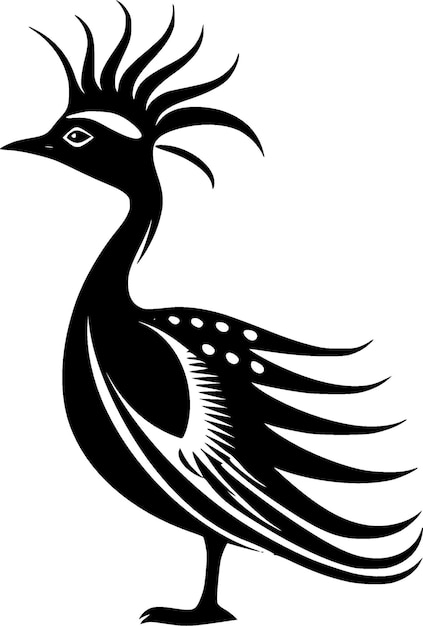 Bird black and white isolated icon vector illustration