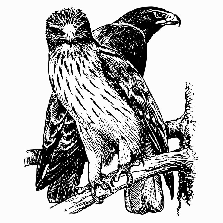 Vector bird booted eagle