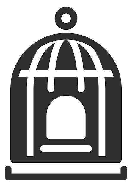 Bird cage icon Flying pet house symbol isolated on white background