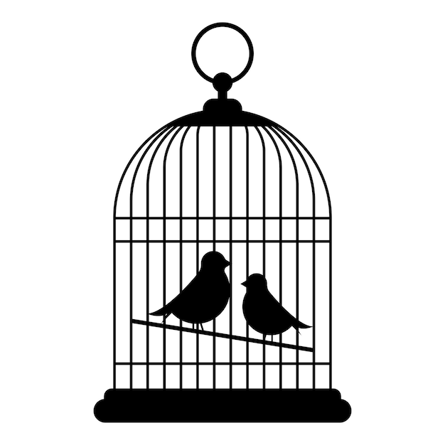 Bird in cage icon isolated on white background