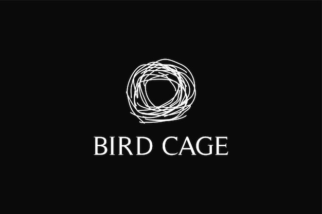 Абстрактная икона логотипа птичьей клетки