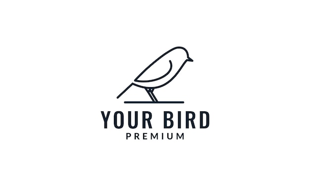 Bird canary animal line minimalist logo design